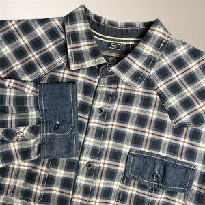 Buffalo David Bitton XL Blue Red Plaid Button Up Shirt Long Sleeve Western Rodeo